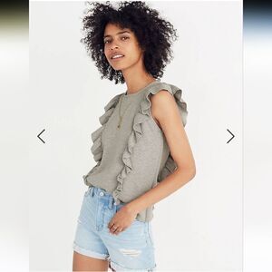 Madewell Sleeveless Ruffled Sweater Top Size XL
